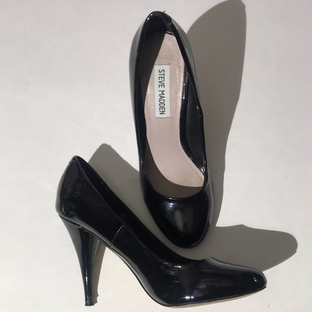 Steve Madden Unityy patent leather heels sz 6.5 black high heels shoes